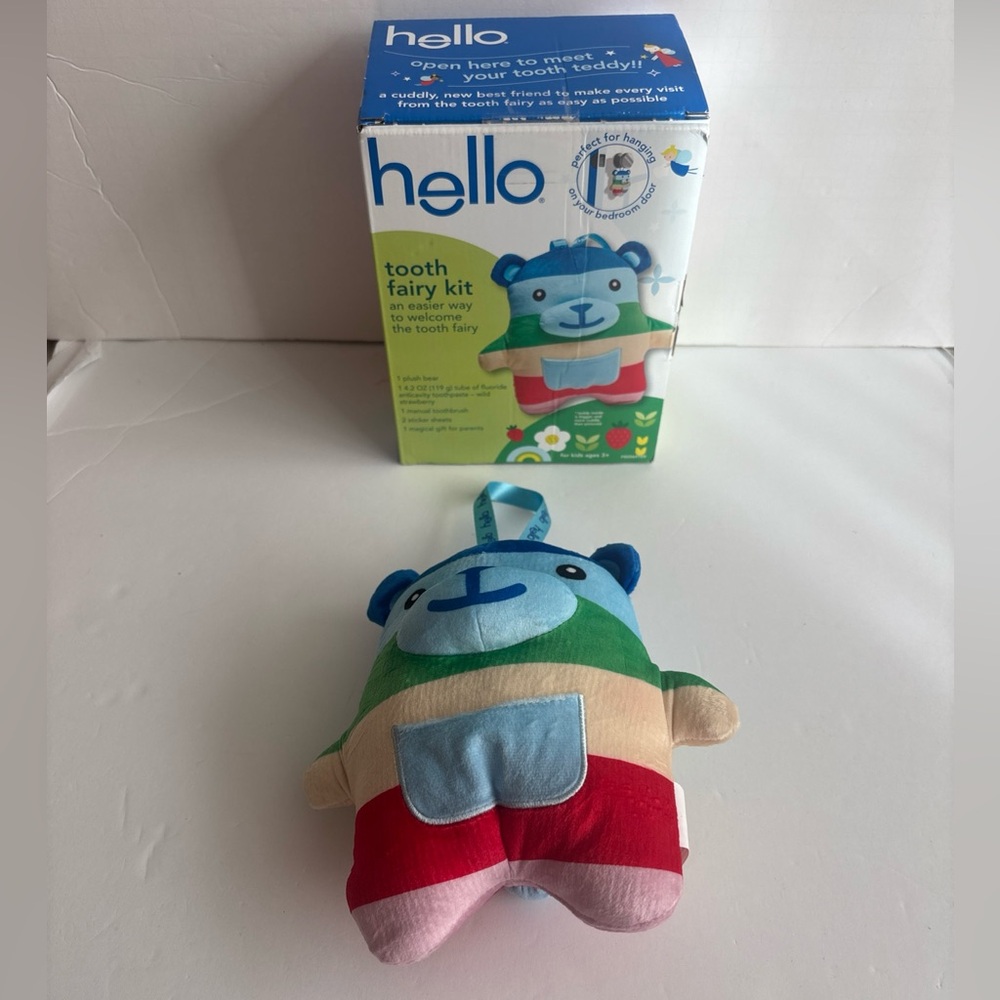 Hello Tooth Fairy Multicolor Teddy Bear, Strawberry Toothpaste & Toothbrush Kit - Picture 6 of 10